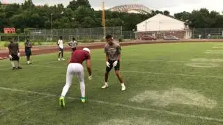 PSAL football: Amad Anderson runs some routes