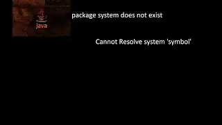 package system does not exist | Cannot Resolve system 'symbol' |JAVA| Intellij idea