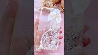 Decorate clear phone case with lace and stones || DIY Phone cover #shorts #youtubeshorts