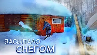 Snowy forest road to my log cabin. I make banya boards.