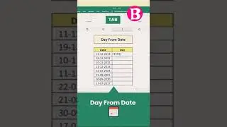 How to get day name from date in excel | Text Formula in excel @BrainUpp