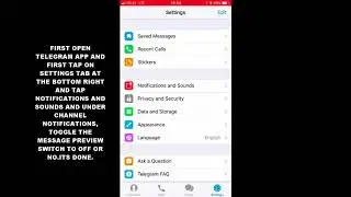 HOW TO DISABLE OR ENABLE MESSAGE PREVIEW CHANNEL NOTIFICATIONS IN TELEGRAM APP IOS