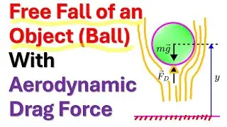 Free Fall of an Object (Ball) With Aerodynamic Drag Force - Dynamics and Mechanics Tutorial