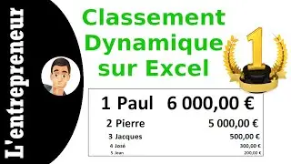 Faire un classement dynamique sur Excel