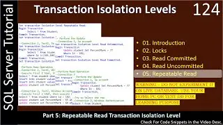 Transaction Isolation Levels | Part 5 - Repeatable Read | SSMS TSQL Tutorial #124