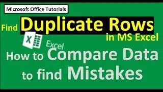 Highlight Duplicate Rows in Excel (Compare Data in Excel)