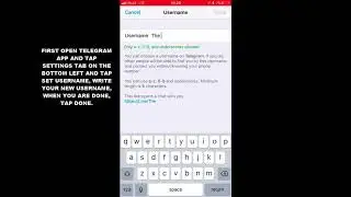 HOW TO SET A NEW USERNAME IN TELEGRAM APP (IPHONE)