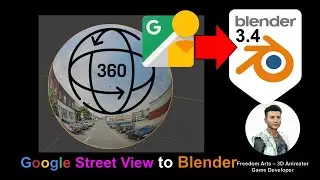 Google Street View to Blender 360° Panorama - Blender 3.4 Tutorial