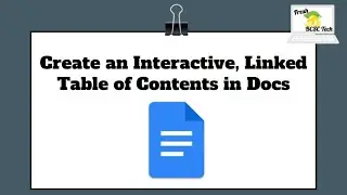 Build Interactive , Hyperlinked Table of Contents in Google Docs