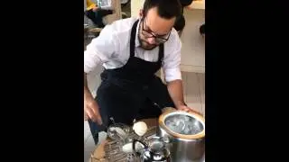 Caipirinha made with liquid nitrogen