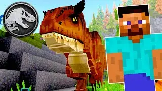 ¡¡Perseguido por un Carnotaurio en Minecraft!! | AVENTURA DE JURASSIC WORLD PARA MINECRAFT