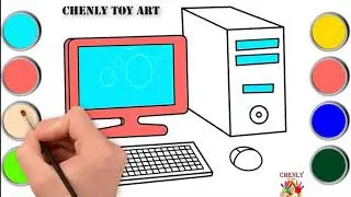 How To Draw Desktop Computer Step by Step