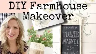 Farmhouse Living Room Makeover / Trash to Treasure / Faux Shiplap / Thrift Home Decor