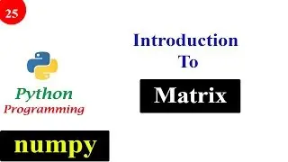 Matrix in NumPy | Python Tutorials