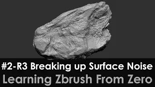 2-Rock3 Surface Noise Application Zbrush 2020, Fine Detail, Solve mesh Error using Inflat + Dynamesh