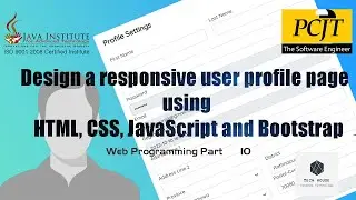 Design a responsive user profile page using HTML, CSS, JavaScript and Bootstrap