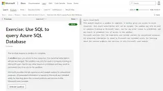 Exercise: Use SQL to query Azure SQL Database