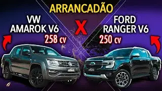 HORA DA VERDADE! NOVA RANGER V6 ENCARA A AMAROK V6 NO ARRANCADÃO! Quem vence esse duelo turbodiesel?