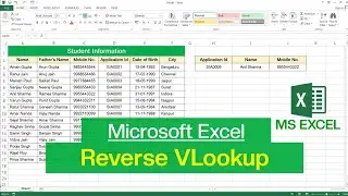 How to apply Reverse VLookup in Microsoft Excel | Reverse VLookup in Excel