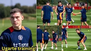 (video) UGARTE TRAINING 🤯, see how Ugarte shocks Ten Hag at Man United training today.