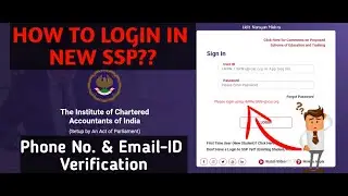 HOW TO SIGN IN INTO NEW SSP | VERIFY EMAIL-ID & MOBILE NO | PART-1 | ICAI | UDIT NARAYAN MISHRA