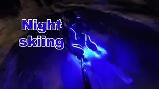 TRON Style Night Skiing with 600 LED Lights in Åre