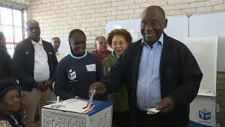 South Africas President Ramaphosa votes in general election in Soweto | AFP