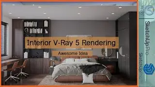 Sketchup Vray 5 Interior Day Light Setting, How to apply material Setting #133