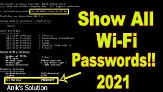 Show all WiFi passwords only One command | Windows 10 / 11 | latest video |