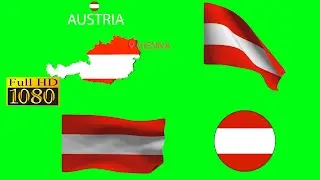 Austria Countri Map & Flag Collection