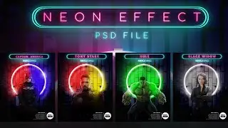 NEON EFFECT IN PHOTO WITH PSD PHOTOSHOP BY OMER J GRAPHICS | NEON EFFECT PHOTOSHOP | OMER J STUIDO