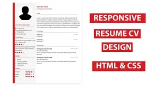 How to Create Responsive Professional CV using HTML and CSS | Resume CV design in HTML CSS