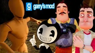 ХРИПЛАЯ ХОРРОР ИСТОРИЯ!ИГРА ПРИВЕТ СОСЕД И БЕНДИ В ГАРРИС МОДЕ!GARRYS MOD и BENDY FUN!ШОУ ХРИПЛЫХ!