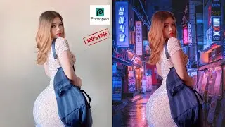 100% Free, A simple way to Remove and Change Background, Photopea Tutorial