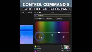 Final Cut Pro Shortcut | Control-Command-S | Switch to Saturation Pane