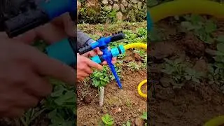 garden hose with rotary sprinkler #shorts #tips #tricks #nature #flower #art #agriculture