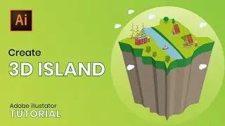 How to Create 3D Island | Adobe illustrator Tutorial (Isometric View)