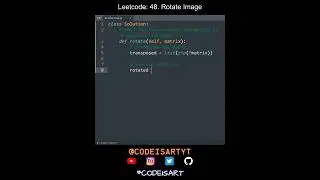 Leetcode 48. Rotate Image in Python | Python Leetcode | Python Coding Tutorial | Python Coding ASMR