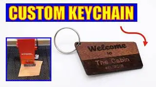 CUSTOM LASER CUT WOOD KEYCHAIN w/ National Park Sign Inspired Design