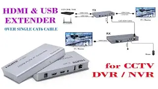 hdmi & usb 200m kvm ip extender Over single cat6 Cable for CCTV DVR / NVR Part -1.