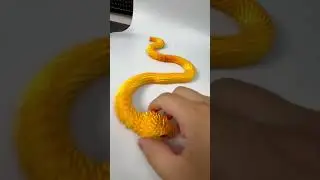 3D-printed golden snake Printed on the Kingroon KLP1 3D Printer