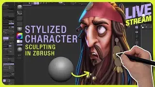 Captain Jack Sparrow Character Sculpting in ZBrush | Live Stream