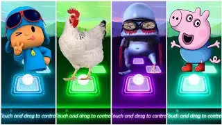 pocoyo VS chicken song VS crazy frog VS Peppa pig tiles hop edm rush #tileshop #gaming