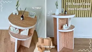 DIY Minimalist Round Table from Recycled Cardboard | Easy Craft Tutorial