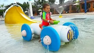 Roma and Diana Rides the Water Slides at the Water park