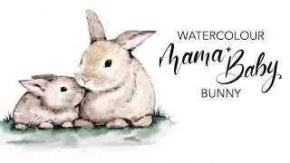 Watercolour Mom & Baby Bunny