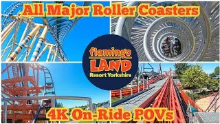 Flamingo Land 2023 🇬🇧 - All Major Roller Coasters 4K On-Ride POVs