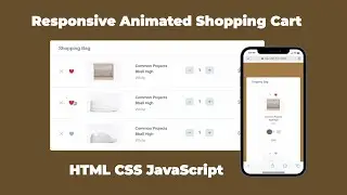 Responsive Animated Shopping Cart using HTML CSS JavaScript | Cart Component for E-Commerce WebSites