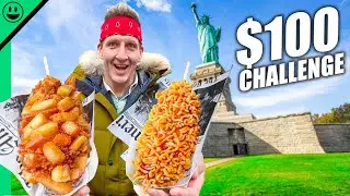 $100 NYC Street Food Challenge!! Say Goodbye To Your Money!!