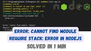 Error: Cannot find module || nodejs error solved